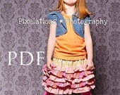 Girls Ruffle Skirt Sewing Tutorial - PDF Instructions for daughters and dolls