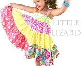 Ellie Tiered Twirly Dress Sewing Pattern - Girl's 6m to 8 and Doll