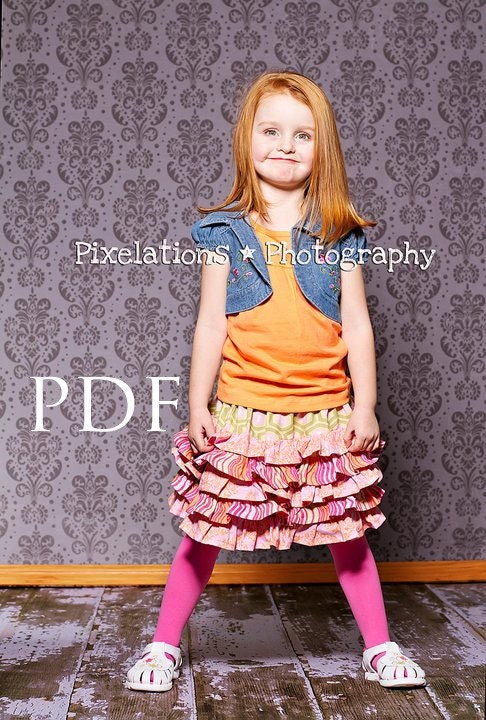 Girls Ruffle Skirt Sewing Tutorial - PDF Instructions for daughters and dolls