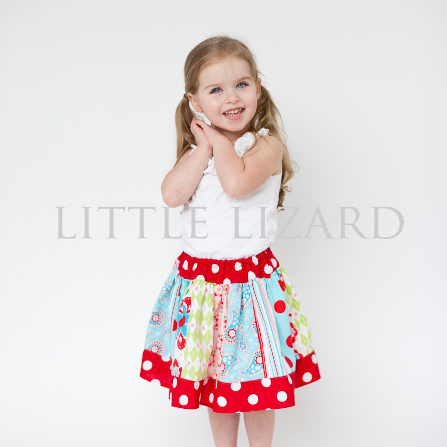 Girls Twirl Skirt - SEWING PATTERN, Girls and Dolls, 3m - 10, Twirly Girly