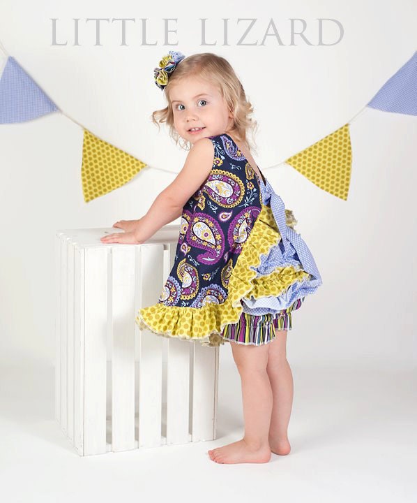Pinafore Pattern Baby Dress - Easy Ruffle Dress/Top Sewing Pattern, PDF tutorial, Baby to Toddler