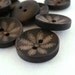 WB10025 - 20mm Floral Crafted Wood Buttons, 20mm Floral Crafted Wooden Buttons (6 in 1 set)