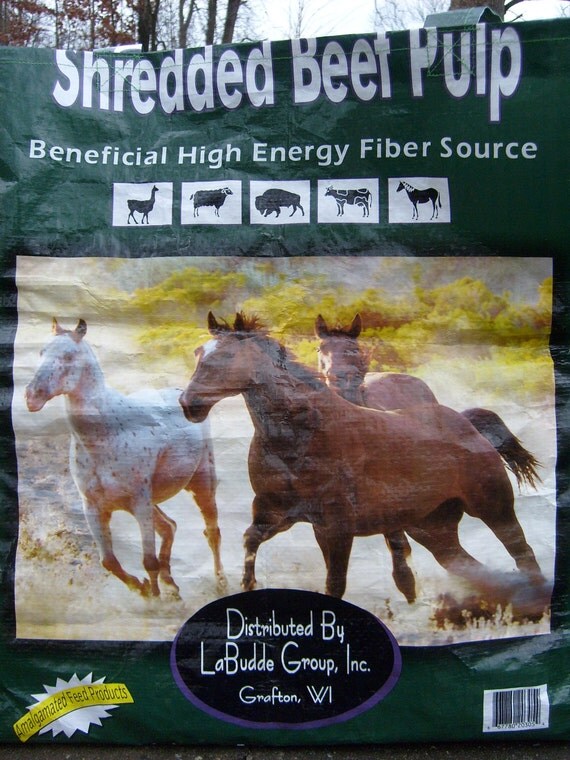 Recycled Feed Sack Horse Food Reusable Market Bag by frankcluck