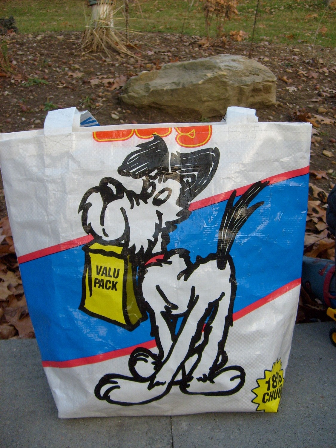 Recycled Cartoon Dog Food Market Bag, Purse or Tote