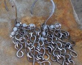 Aquamarine and Sterling Silver Chain Earrings
