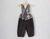 Ruffle Jean Overalls ... Toddler Girls Suspender Pants ... 24 months - sparvintheieletree