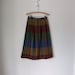 Pleated Wool Skirt ... 1970's Vintage Rainbow College Campus ... Medium / Large