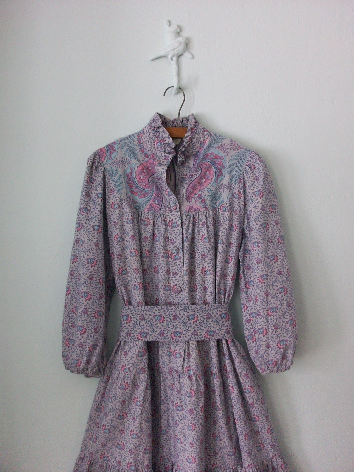 RESERVED...Pastel Provencial Dress ... Floral Print Tiered Tent ... Medium / Large