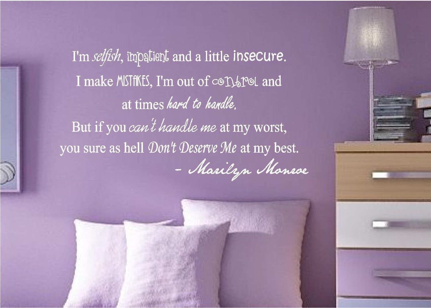 Marilyn Monroe Quote Vinyl Wall Decal Sticker by YourVinylAnswer