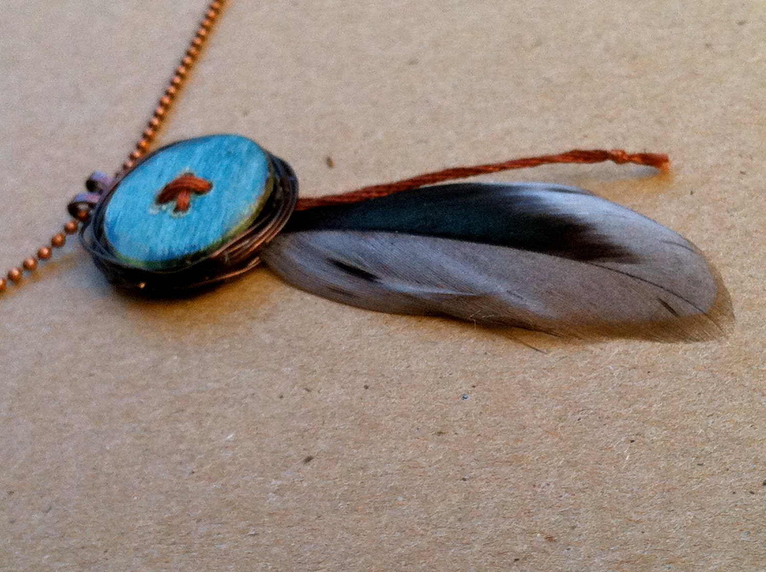 Vintage Style Textile Button and Lace Necklace