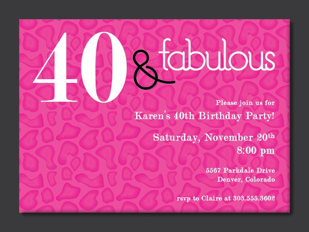 40 and Fabulous Birthday Party Invitation by PaperPerfectionist