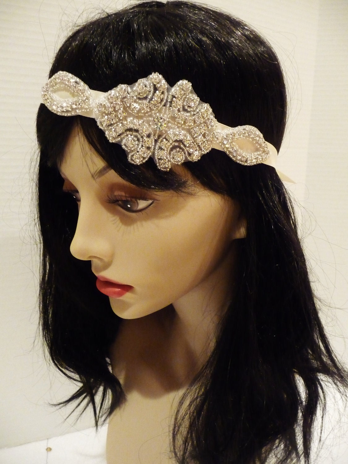 Great Gatsby Bridal Headpiece, Bridal Rhinestone Headpiece, KAMI, Vintage Headband, Bridal Headband, Rhinestone Headband, Crystal Headband