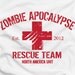 Zombie Apocalypse 2012 Rescue Team - funny cool humor tee t-shirt NEW
