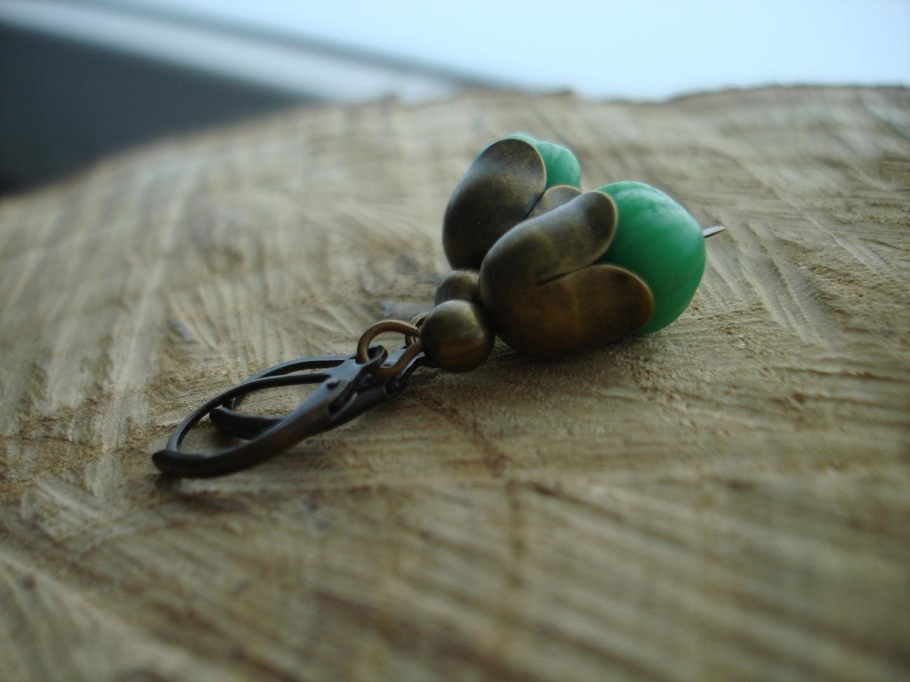 My tulip earrings green