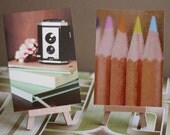 camera and pencils - document everything (postcard set)