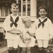 Easter 1923 vintage snapshot photo with cute Outfits and Baskets