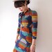 Funky vintage retro dot dress, xs, Japan