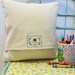 Decorative Pillow, Green, Squirrel, 10 inch, Hand Silk Screened on Cotton Bark Cloth