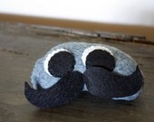 pet rock plush, moustache, handmade, stuffed mustache, wedding favor