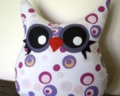 owl pillow plush, stuffed owl, owl decor, nursery decor, owl cushion