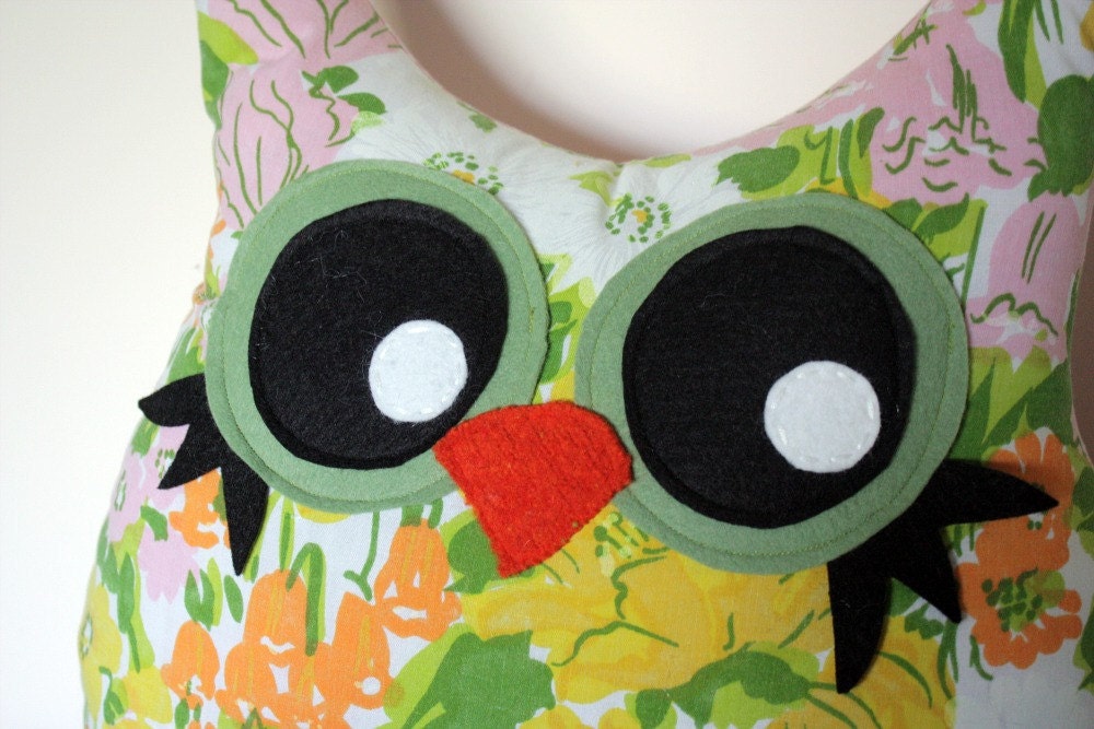 owl decor pillow, stuffed owl, 5 orange potatoes