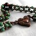 Copper Heart Turquoise and Jasper Bracelet - Green Brown