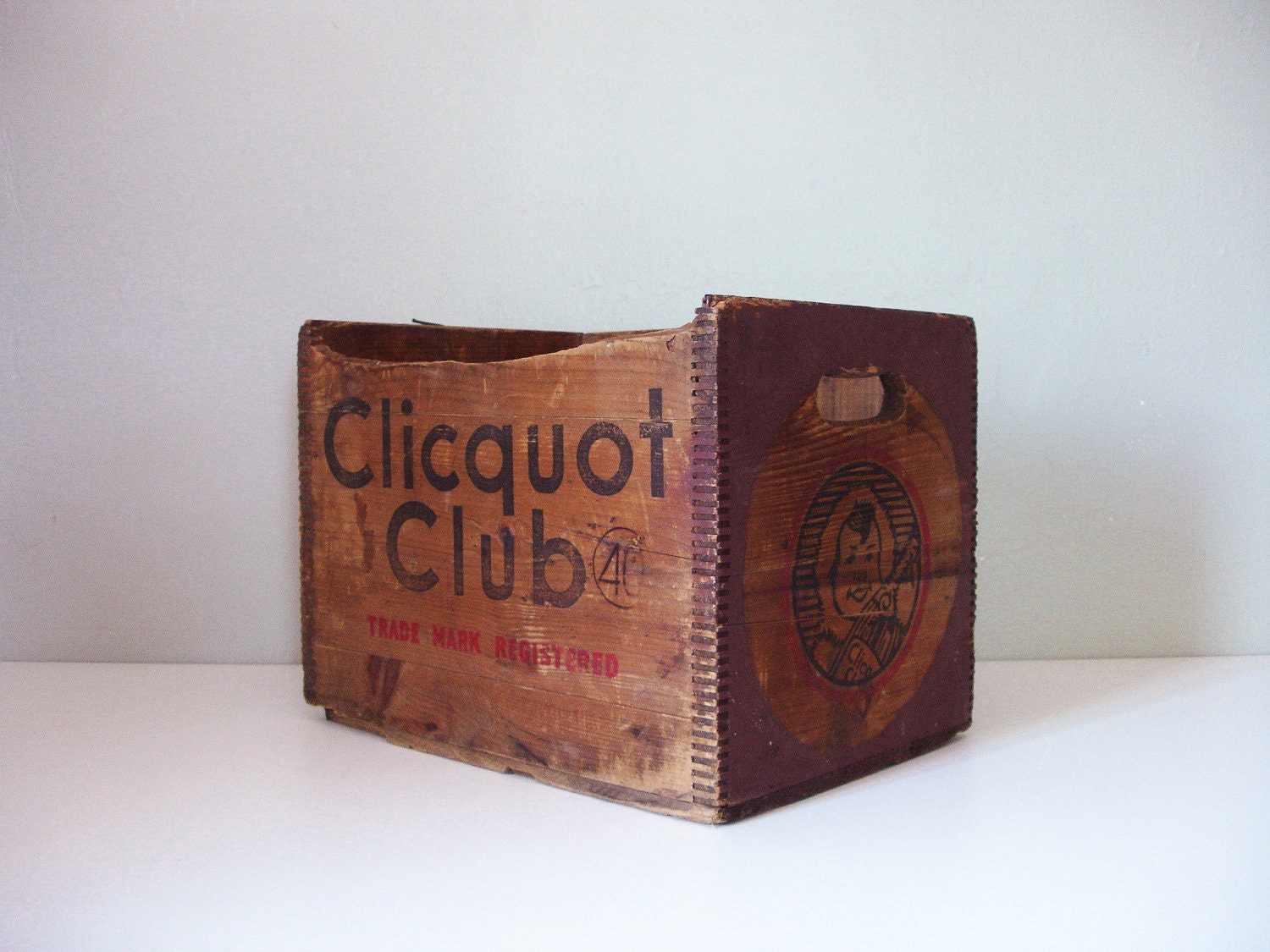wood clicquot soda bottle crate