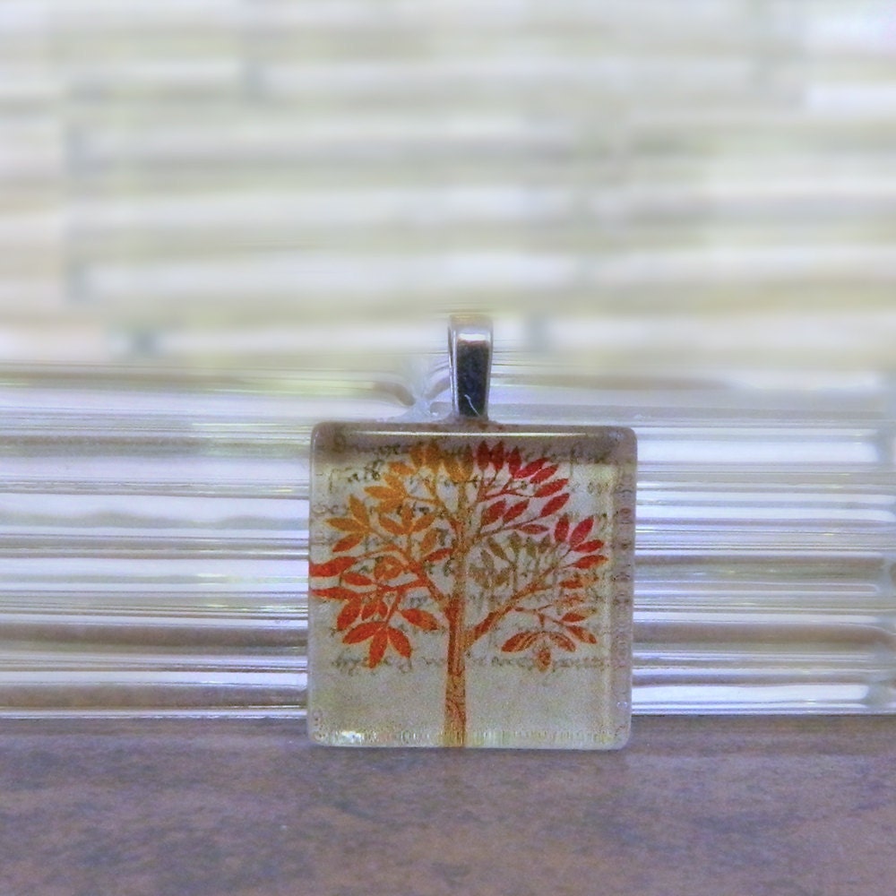 Autumn Tree Pendant Necklace -ready to ship