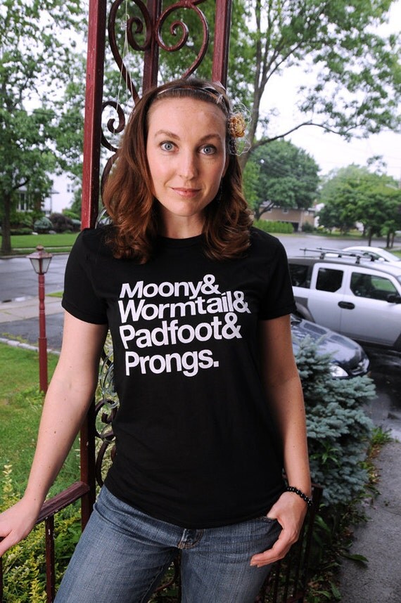 Marauder's Tee, Women's American Apparel fitted tee MEDIUM in BLACK