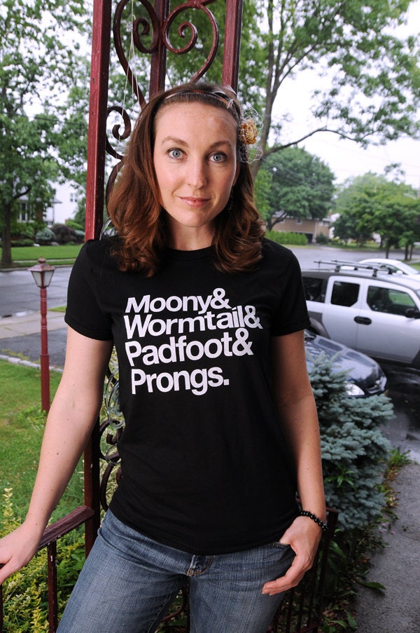 Marauder's Tee, Women's American Apparel fitted tee MEDIUM in BLACK