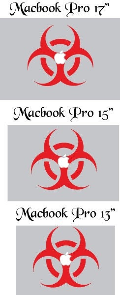 Zombie Biohazard Virus Apple Macbook laptop decal vinyl sticker