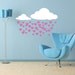 Its raining love, vinyl hearts and clouds Wall art