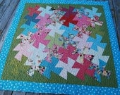 Twister Quilt, Sophie by Moda fabrics, handmade throw quilt,