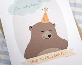 More Cake Please - Time To Celebrate - Party Bear Card