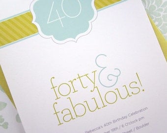 Forty & Fabulous Party Invitations - 12PK