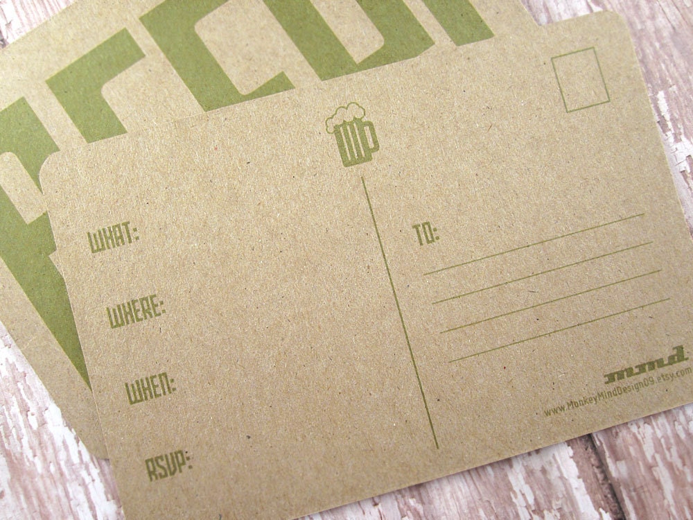 The Bar Is Open - Fill-In-The-Blank Postcard Invitations - 8 Pack