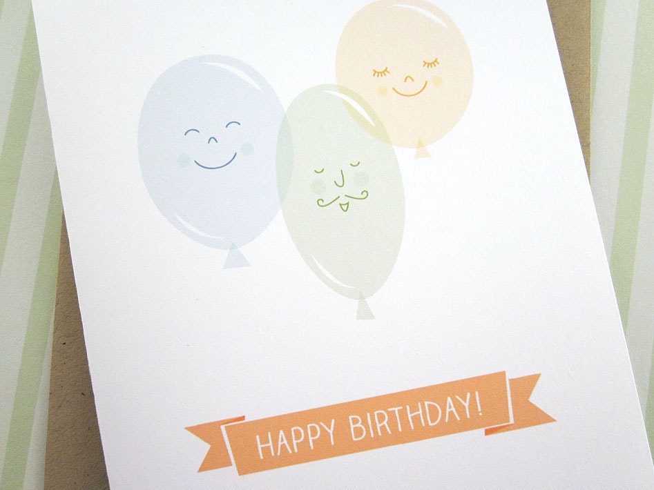 Party Balloons - Birthday Card