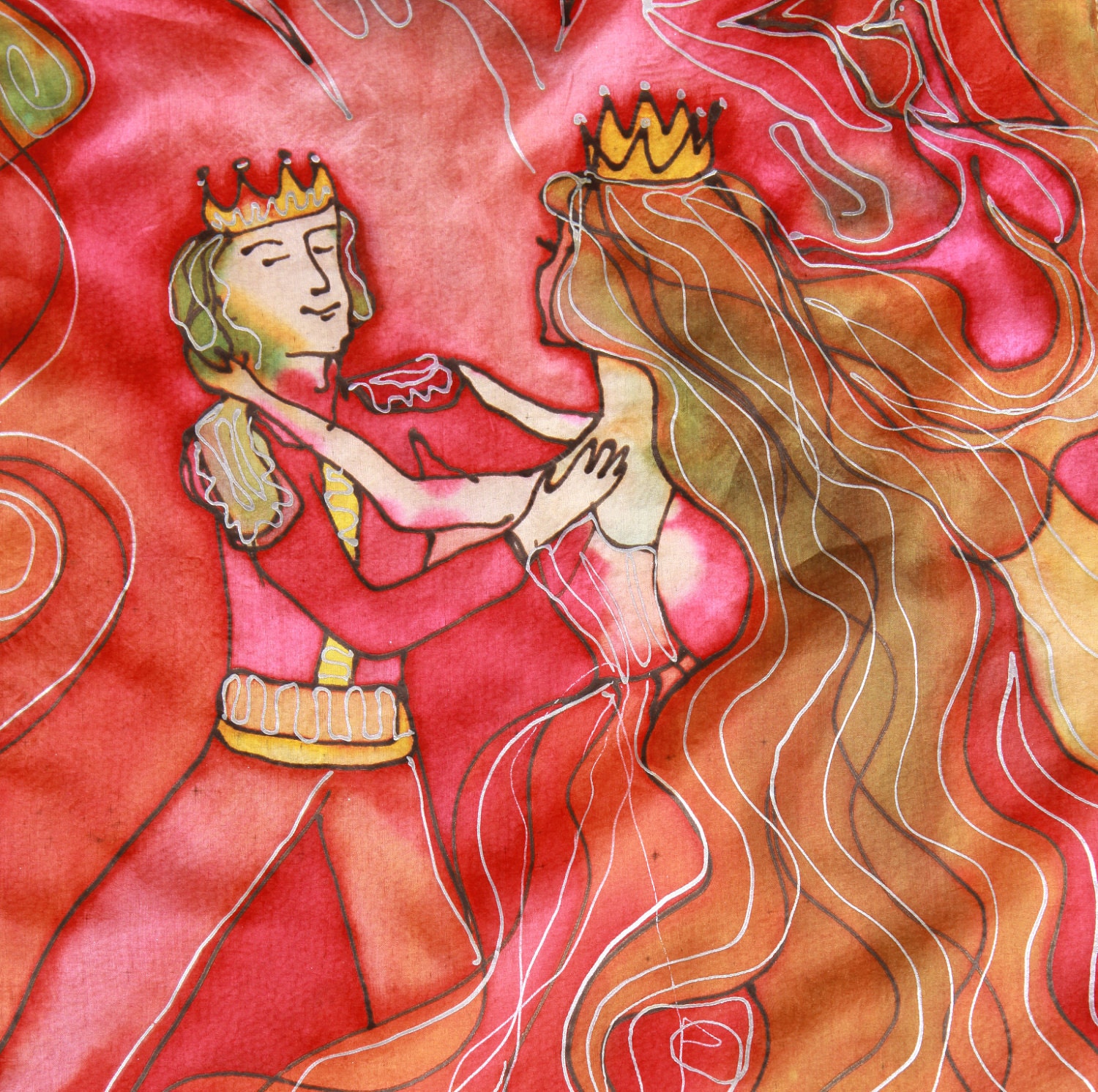 Once Upon a Time silk scarf wall hanging FREE SHIPPING