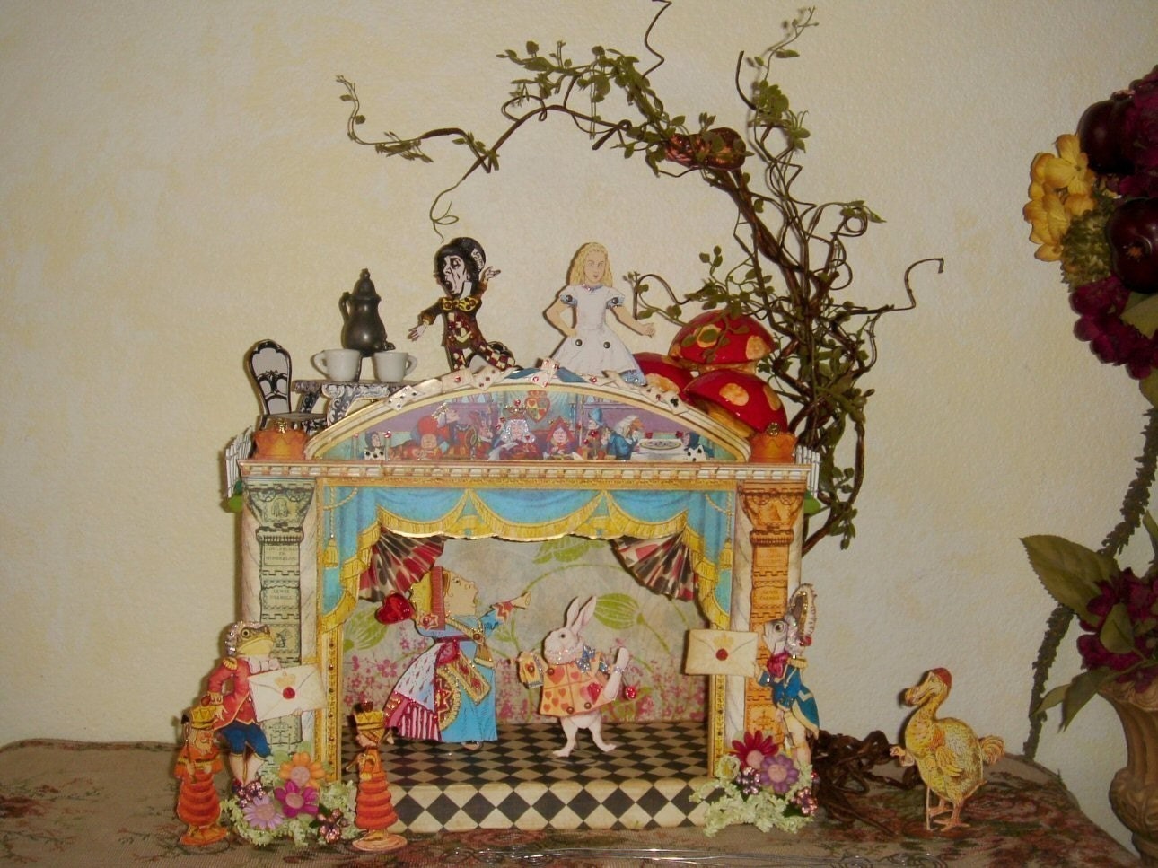 Instant Download 4 Sheets Alice In Wonderland Theater Puppet Articulated Antique Paper Doll Paperdoll Digital Collage Sheet Model Toy