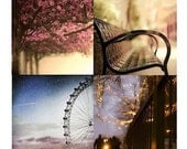 Photography gift set of 4 5x5 prints - coordinated collection at 50% OFF - pink violet purple pastel art  - women men