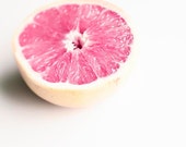 Pink grapefruit photograph, food print, sunny yellow, citrus, sweet, tart, fruit print, oastel, clean, 30% OFF - Raceytay