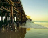 Nautical photograph, blue green, Pier, Adventure, Travel, summer, wall decor, ocean, travel, brown, 8x10