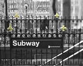 Fathers day, New York City Subway Photography, black and white, gold, urban dad, wall decor, 42nd Street, industrial