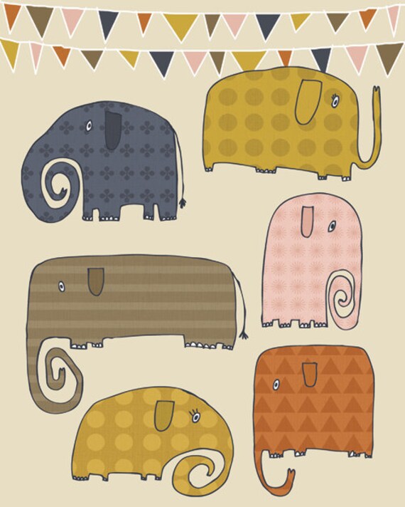 Elephants - Art print