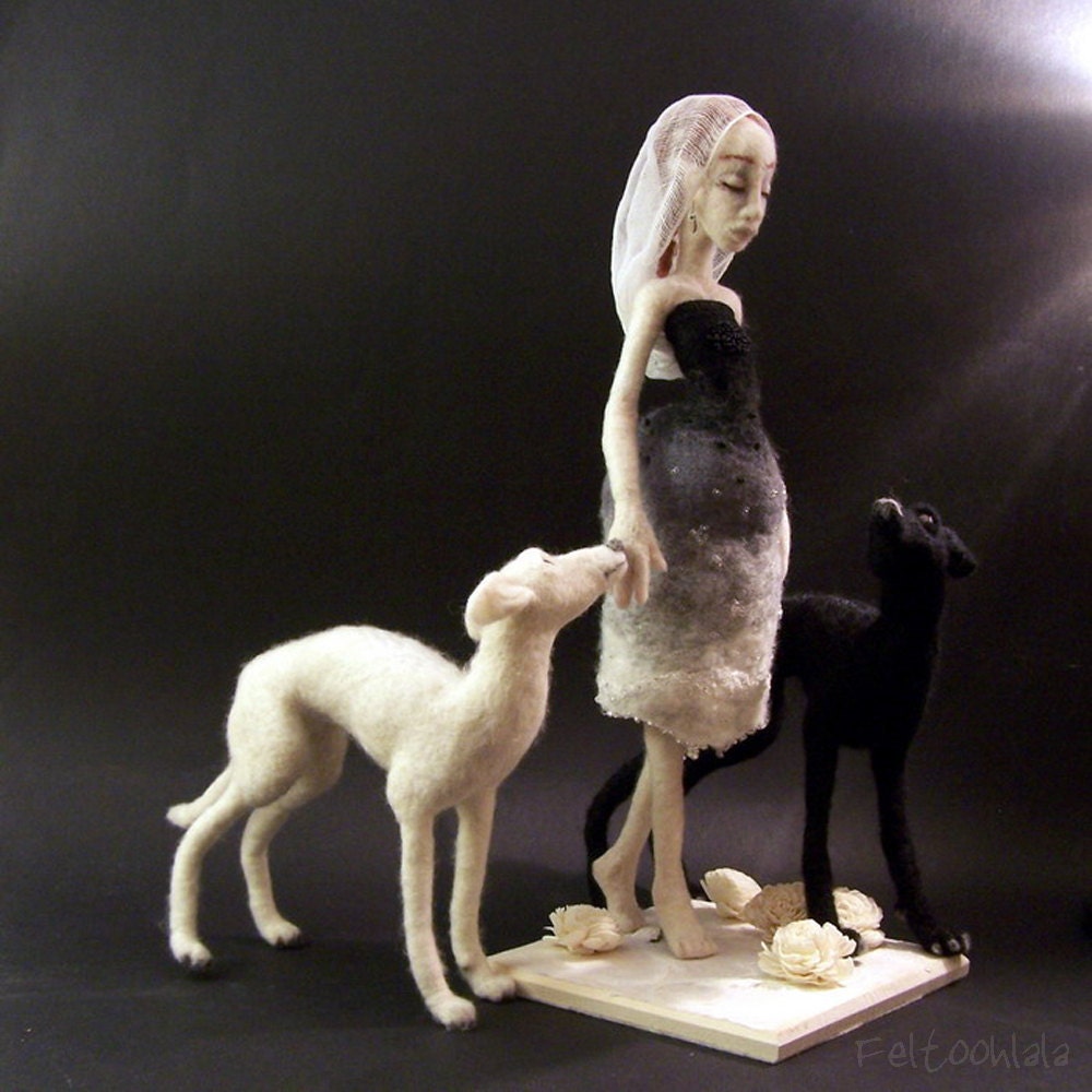 DREAM, a needle felted armatured art doll.