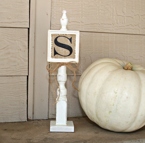 White Monogrammed Stand