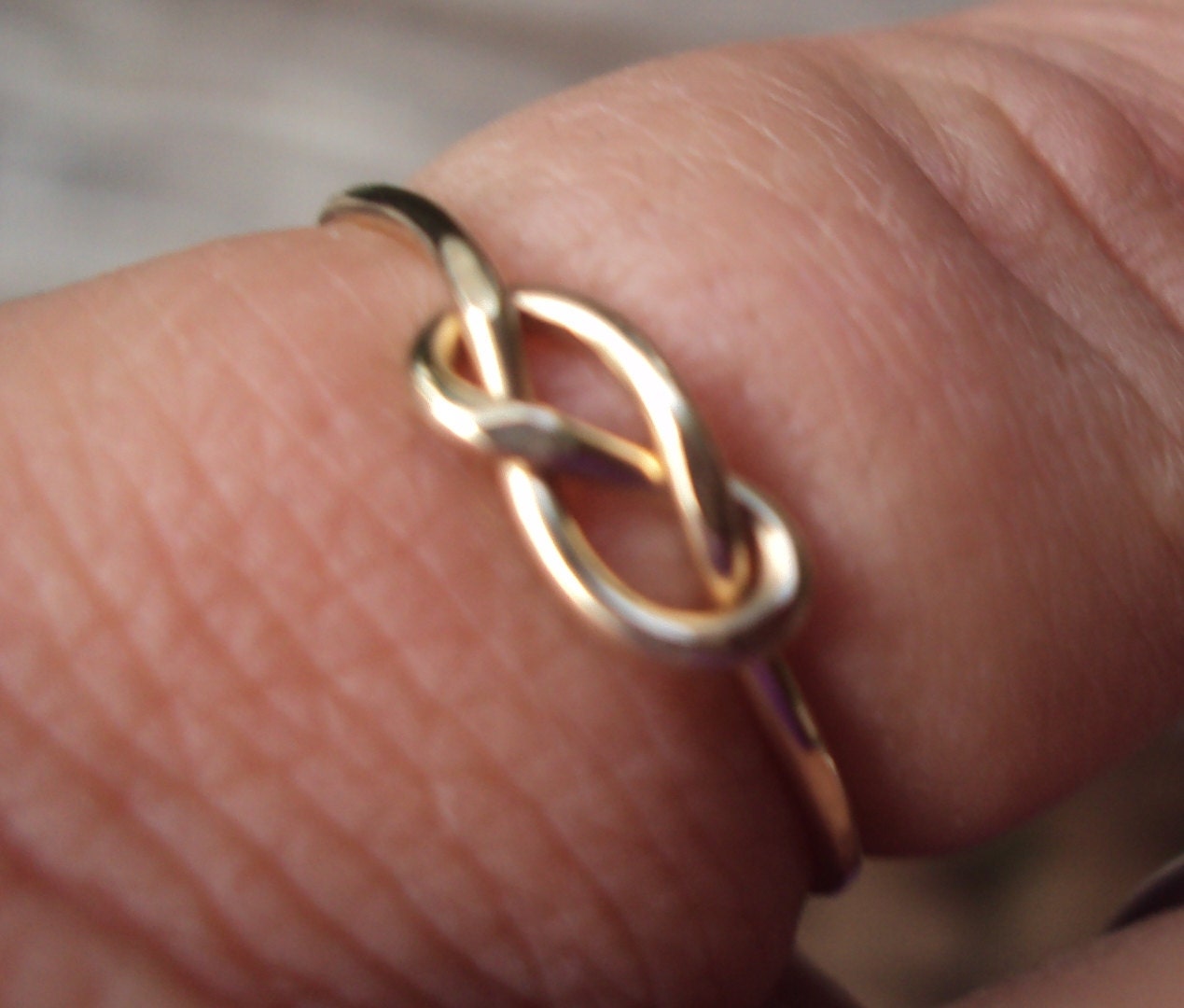 Etsy jewelry, knot ring, infinity knot, 14kt gold filled, handmade, 18g, one ring,