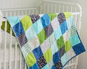 SALE Handmade Modern Baby Quilt
