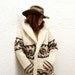 SMALL Cozy Chic Hand-Knit Mexican Wool Sweater (Women's Small Wave Design)