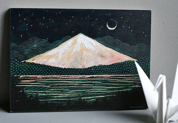 mountain glow, 5 x 7 original